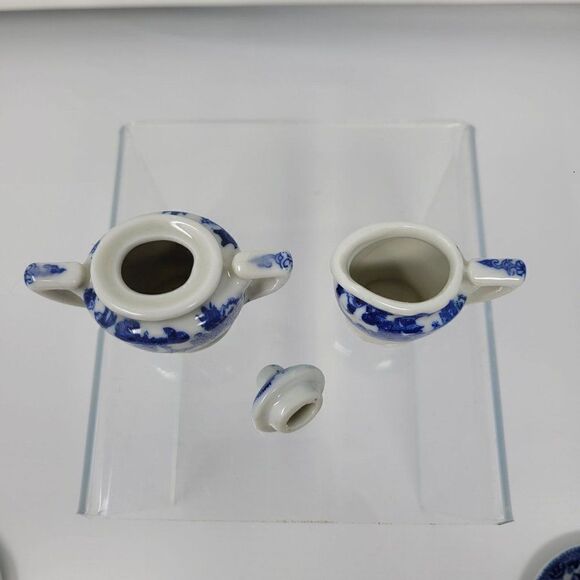 Vintage Blue Willow Porcelain Childrens Doll Tea‎ Party Set Japan Playset Gift - Picture 11 of 16